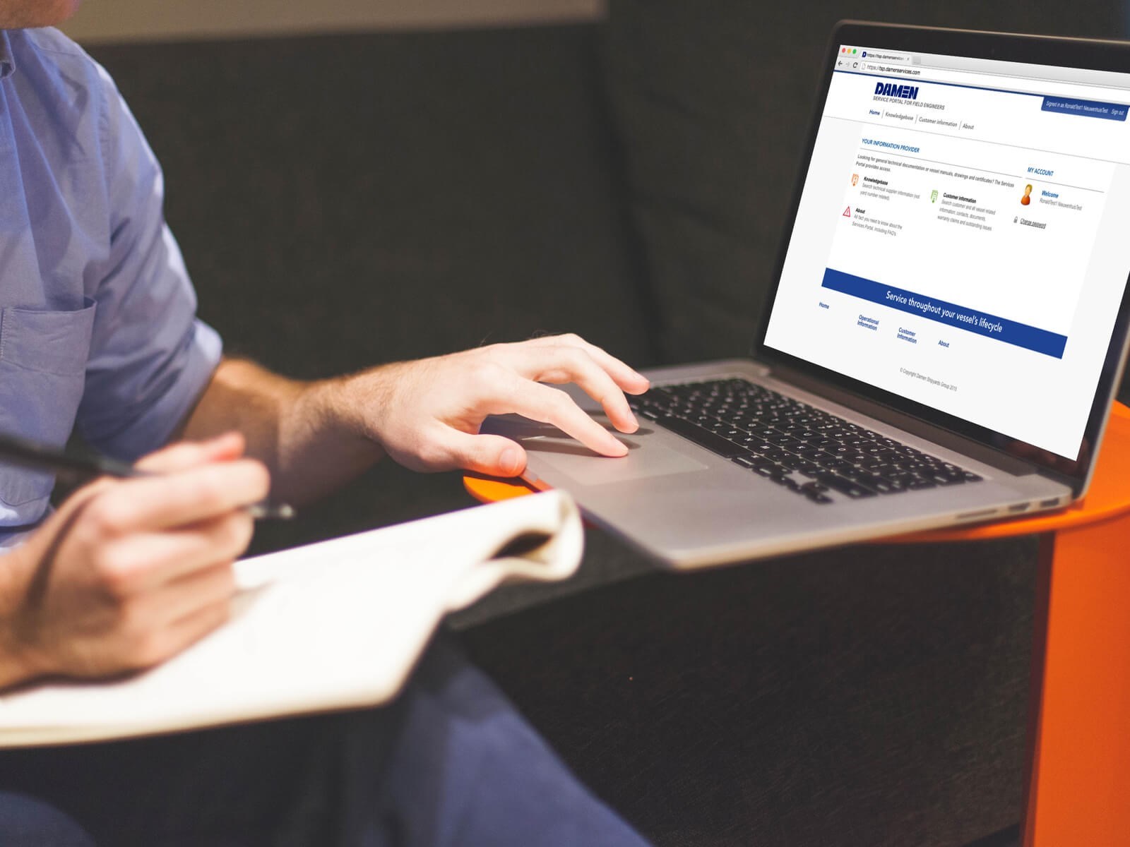 Example website Damen