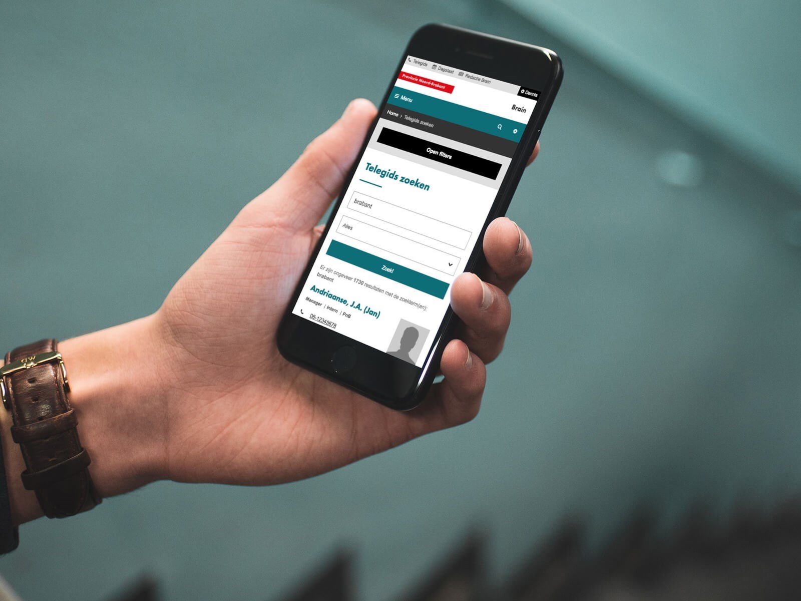 Province of Noord-Brabant example website on mobile 2