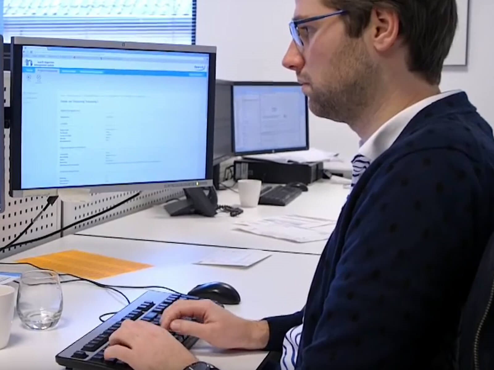 laboratory assistant working