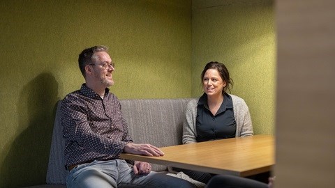 Iquality colleagues in the lobby